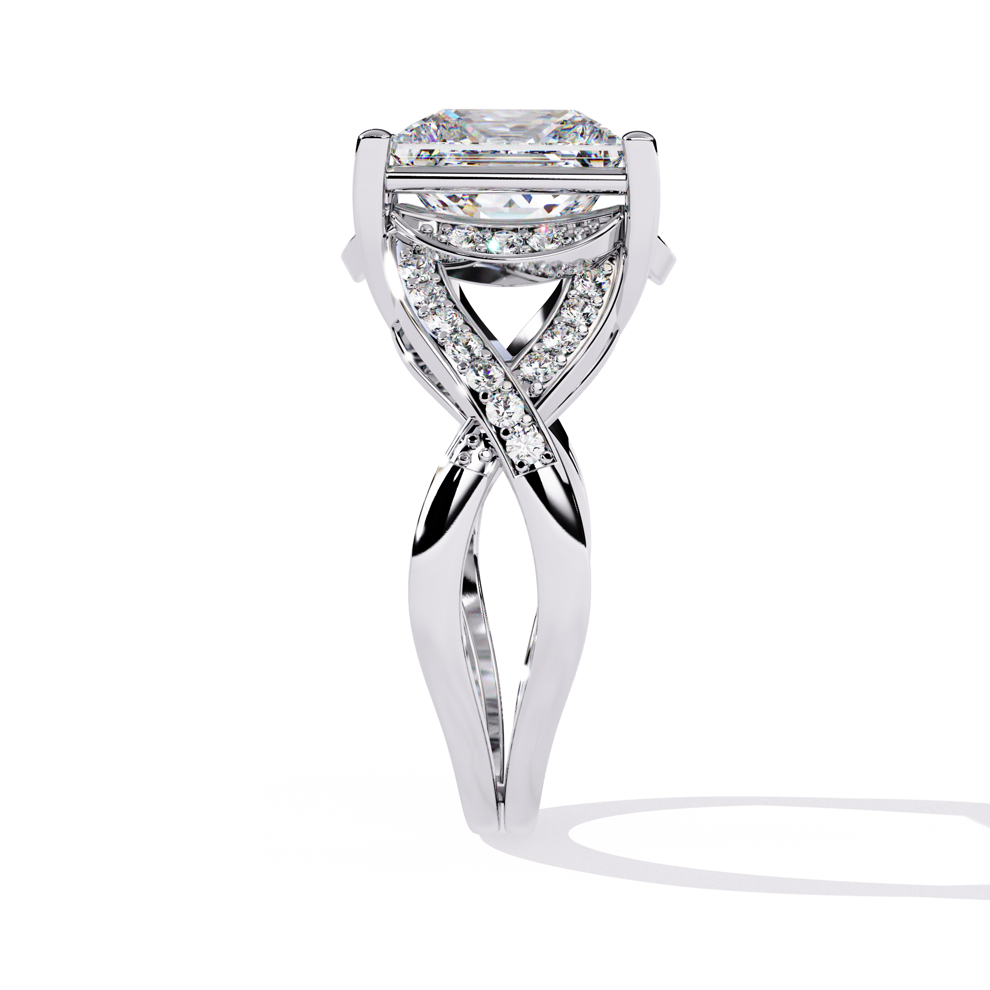 3.47 CT Halo Lab Grown Diamond Ring – 14K Yellow Gold